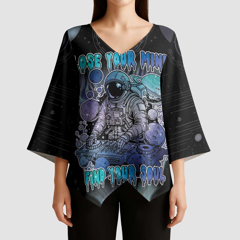 Astronaut Kimono Sleeve Blouse Love Your Mind Find Your Soul - Wonder Print Shop