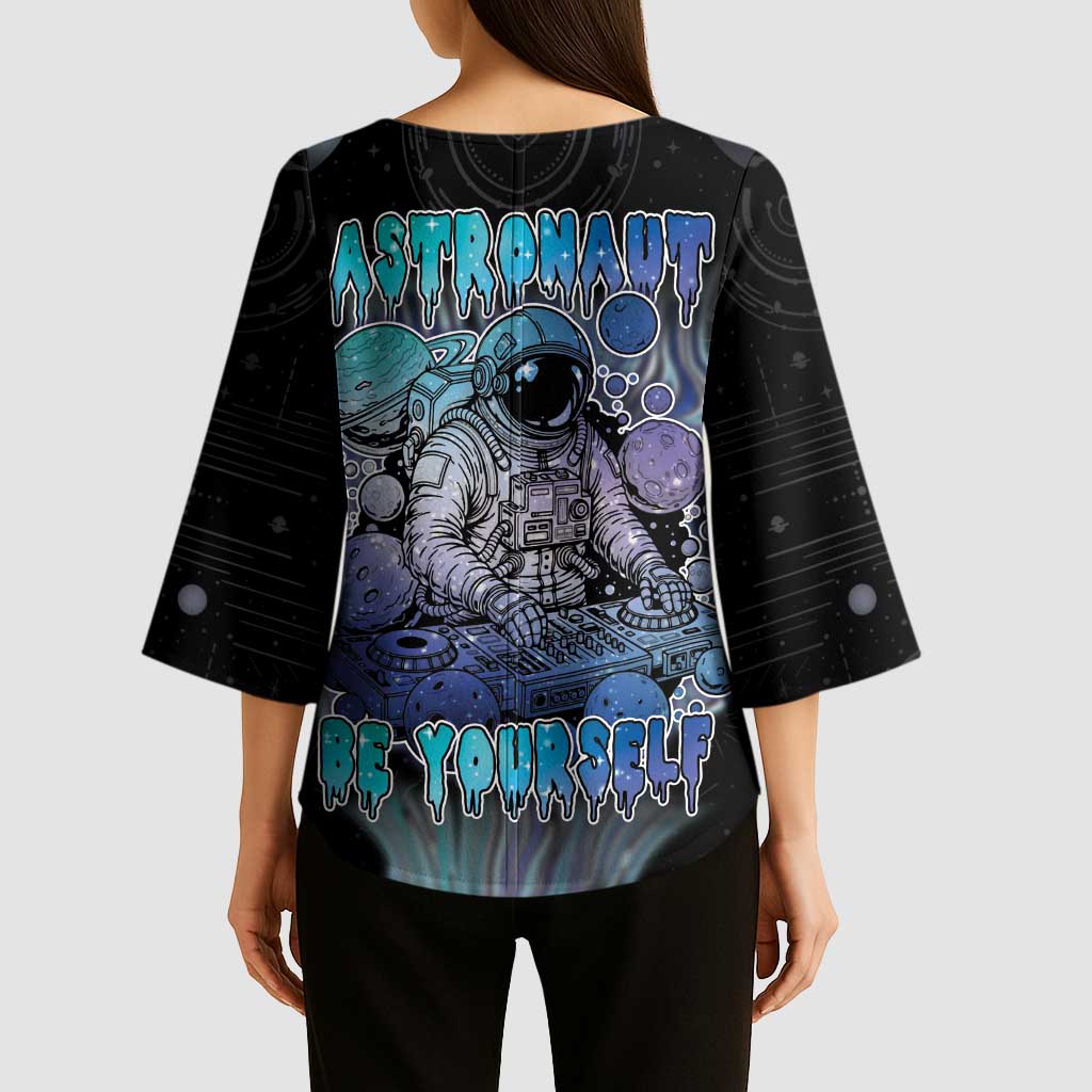 Astronaut Kimono Sleeve Blouse Love Your Mind Find Your Soul - Wonder Print Shop