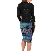 Astronaut Long Sleeve Bodycon Dress Love Your Mind Find Your Soul - Wonder Print Shop