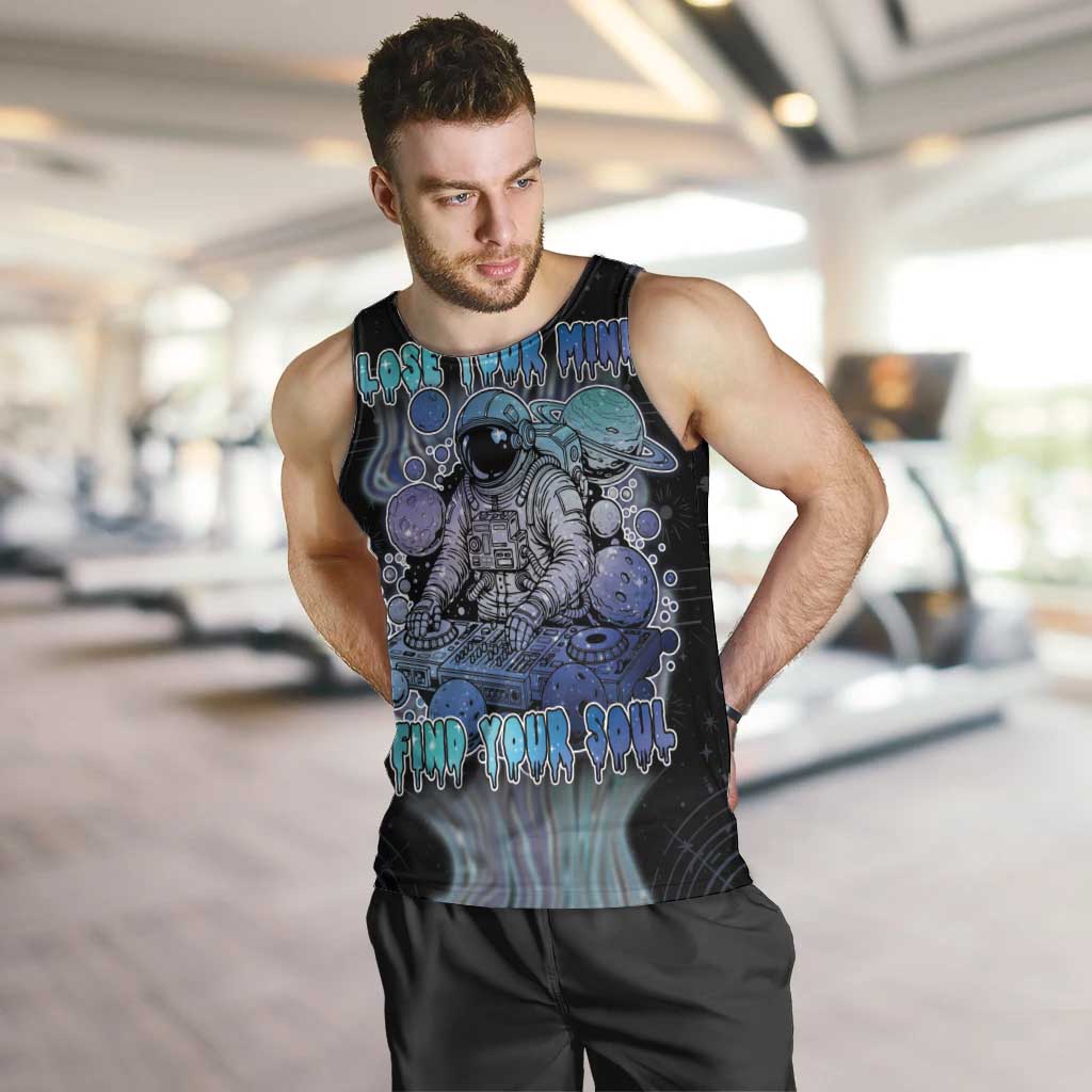 Astronaut Men Tank Top Love Your Mind Find Your Soul - Wonder Print Shop