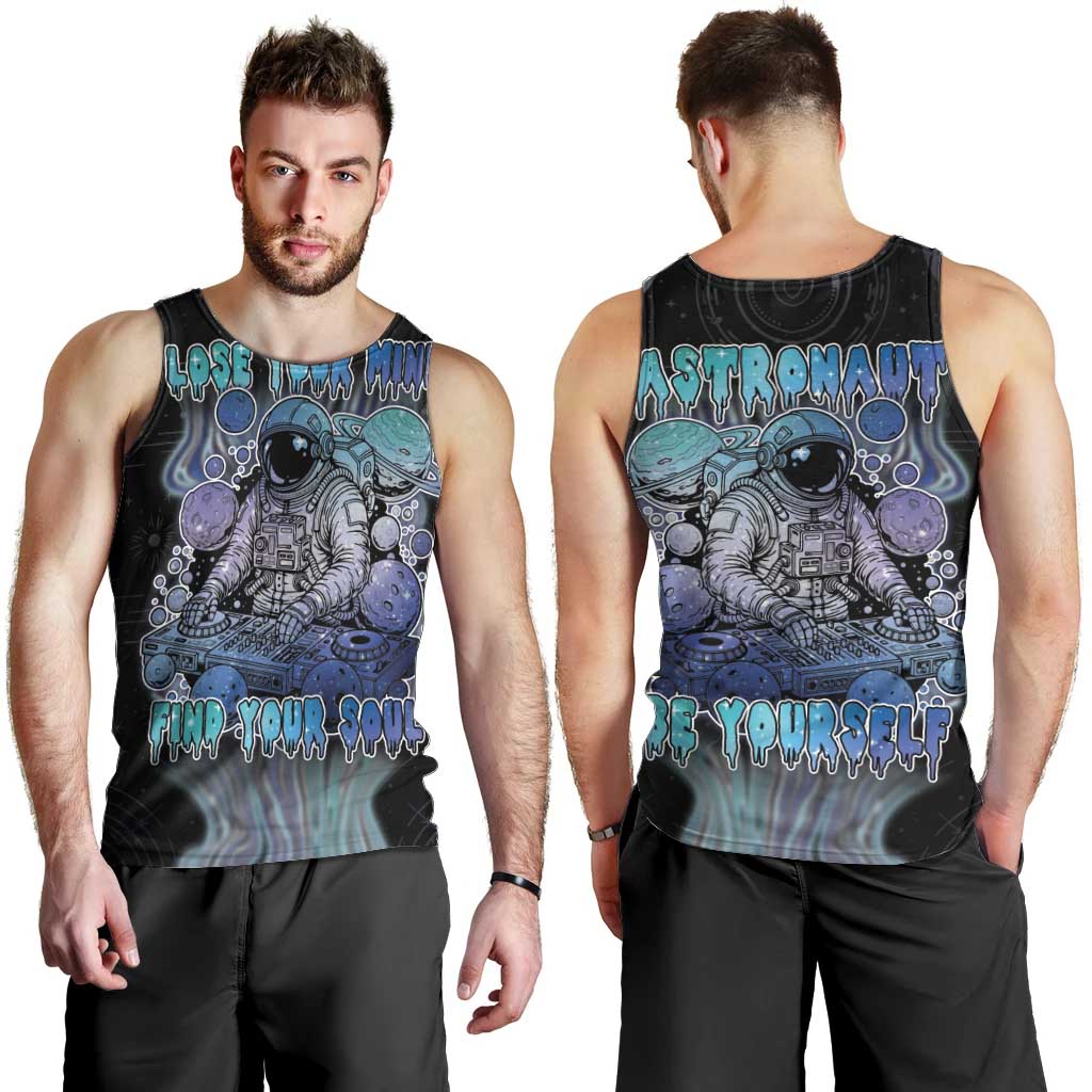 Astronaut Men Tank Top Love Your Mind Find Your Soul - Wonder Print Shop