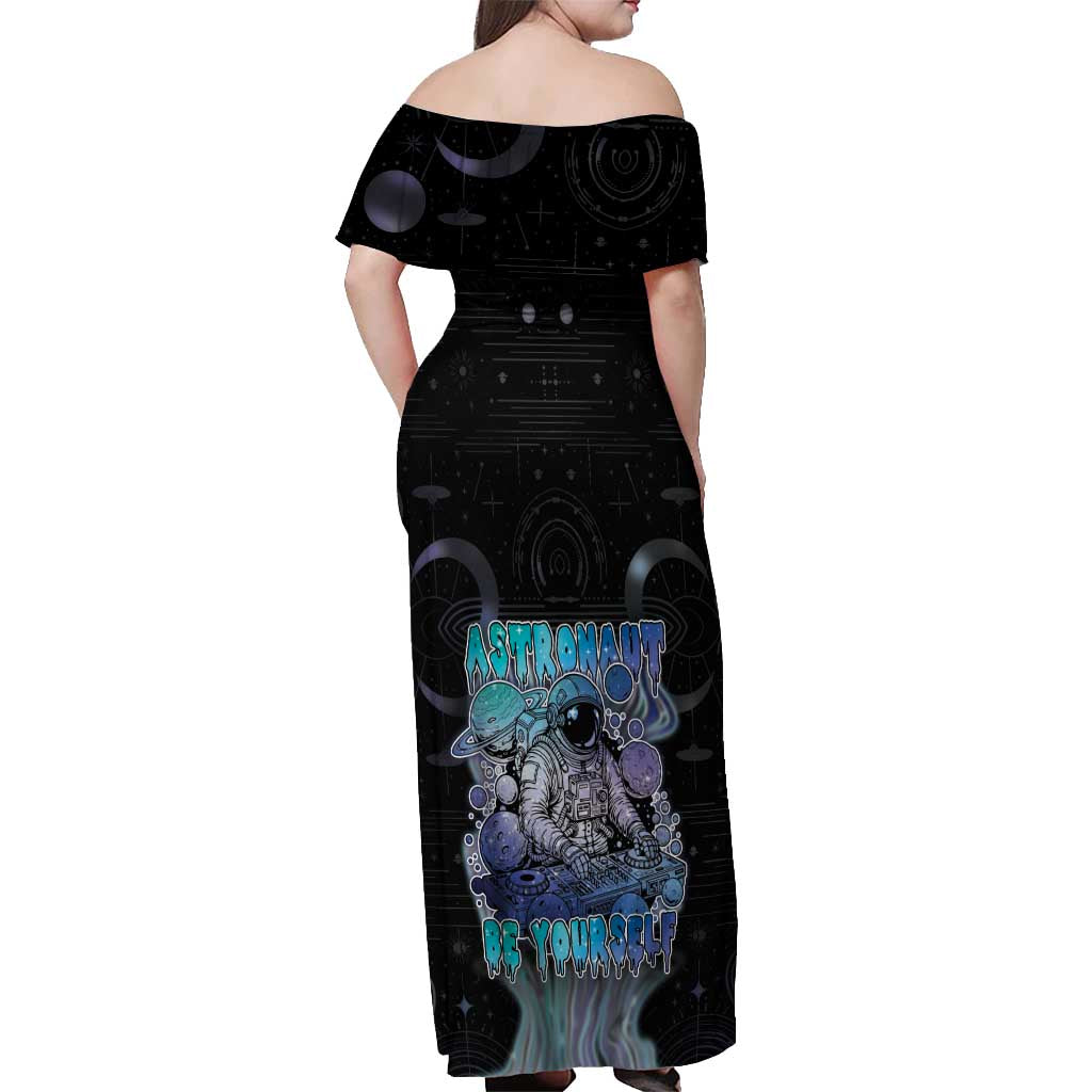 Astronaut Off Shoulder Maxi Dress Love Your Mind Find Your Soul - Wonder Print Shop