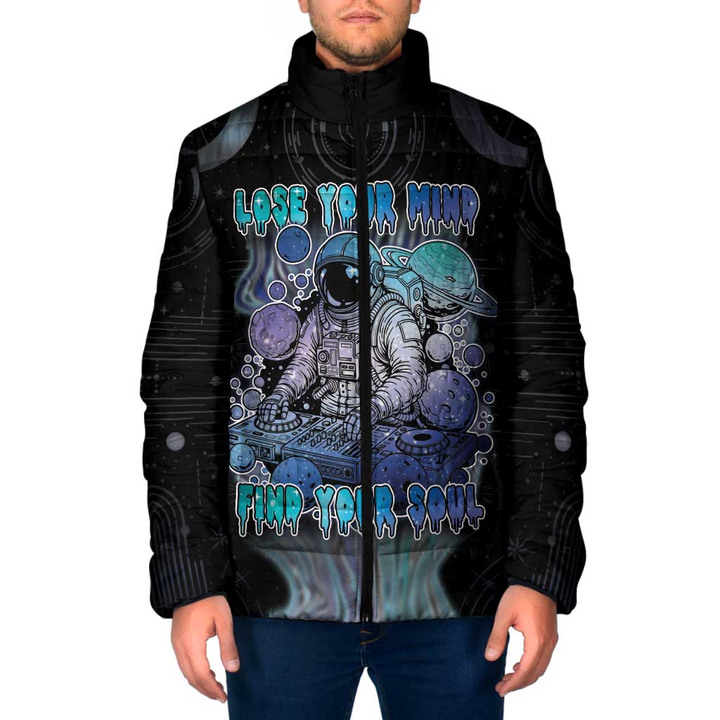 Astronaut Padded Jacket Love Your Mind Find Your Soul - Wonder Print Shop