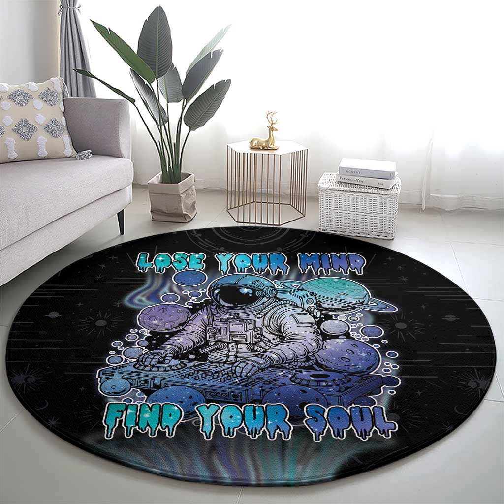 Astronaut Round Carpet Love Your Mind Find Your Soul - Wonder Print Shop