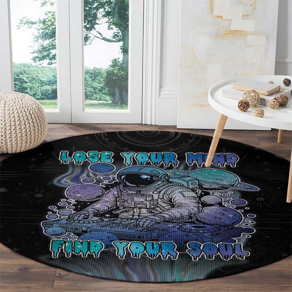 Astronaut Round Carpet Love Your Mind Find Your Soul - Wonder Print Shop