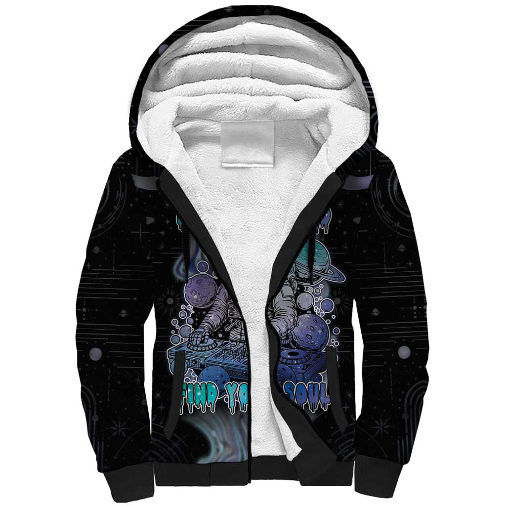 Astronaut Sherpa Hoodie Love Your Mind Find Your Soul - Wonder Print Shop
