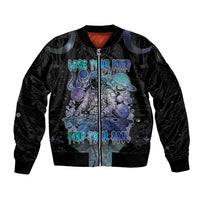 Astronaut Sleeve Zip Bomber Jacket Love Your Mind Find Your Soul - Wonder Print Shop