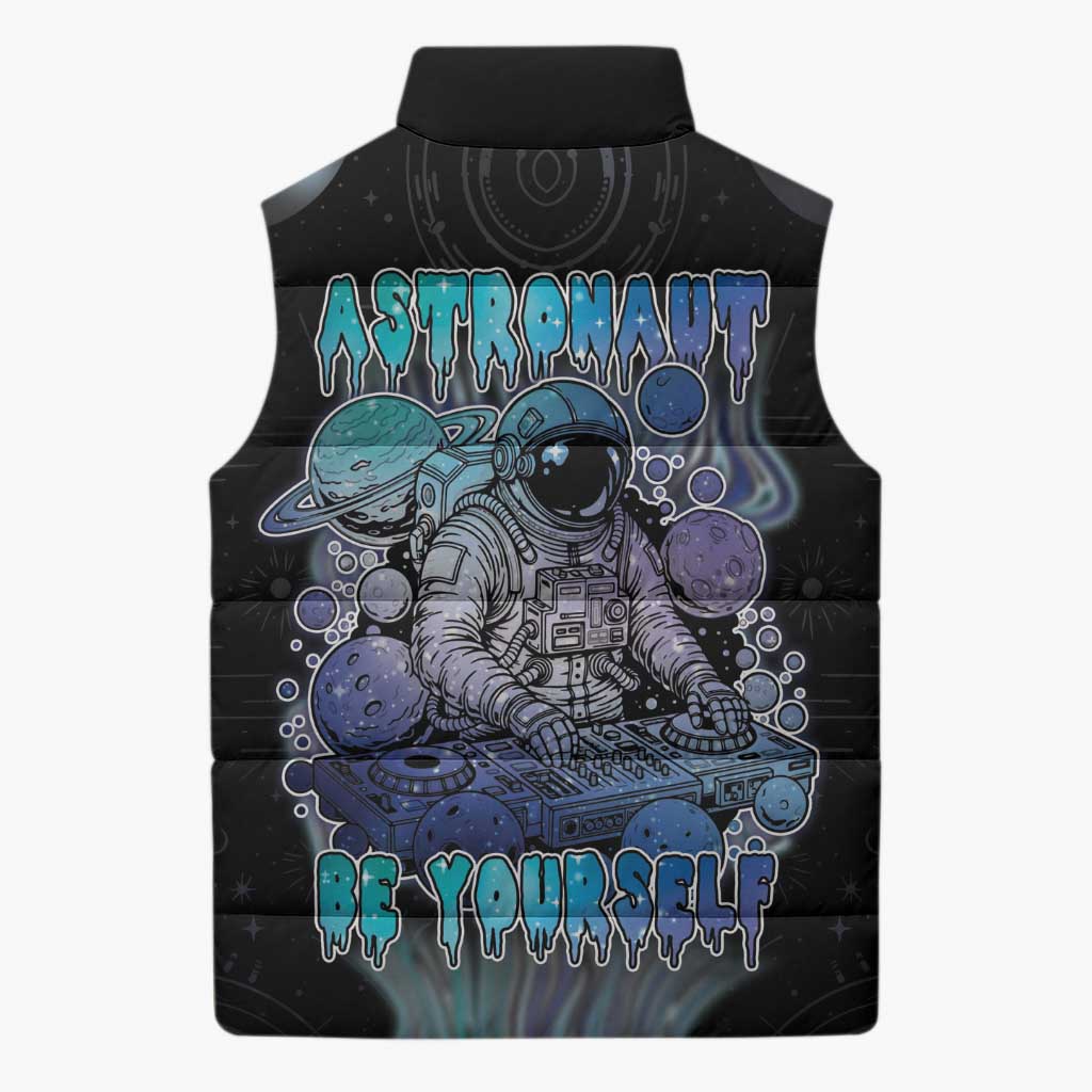 Astronaut Sleeveless Puffer Jacket Love Your Mind Find Your Soul - Wonder Print Shop