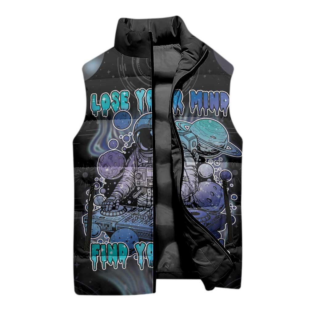 Astronaut Sleeveless Puffer Jacket Love Your Mind Find Your Soul - Wonder Print Shop