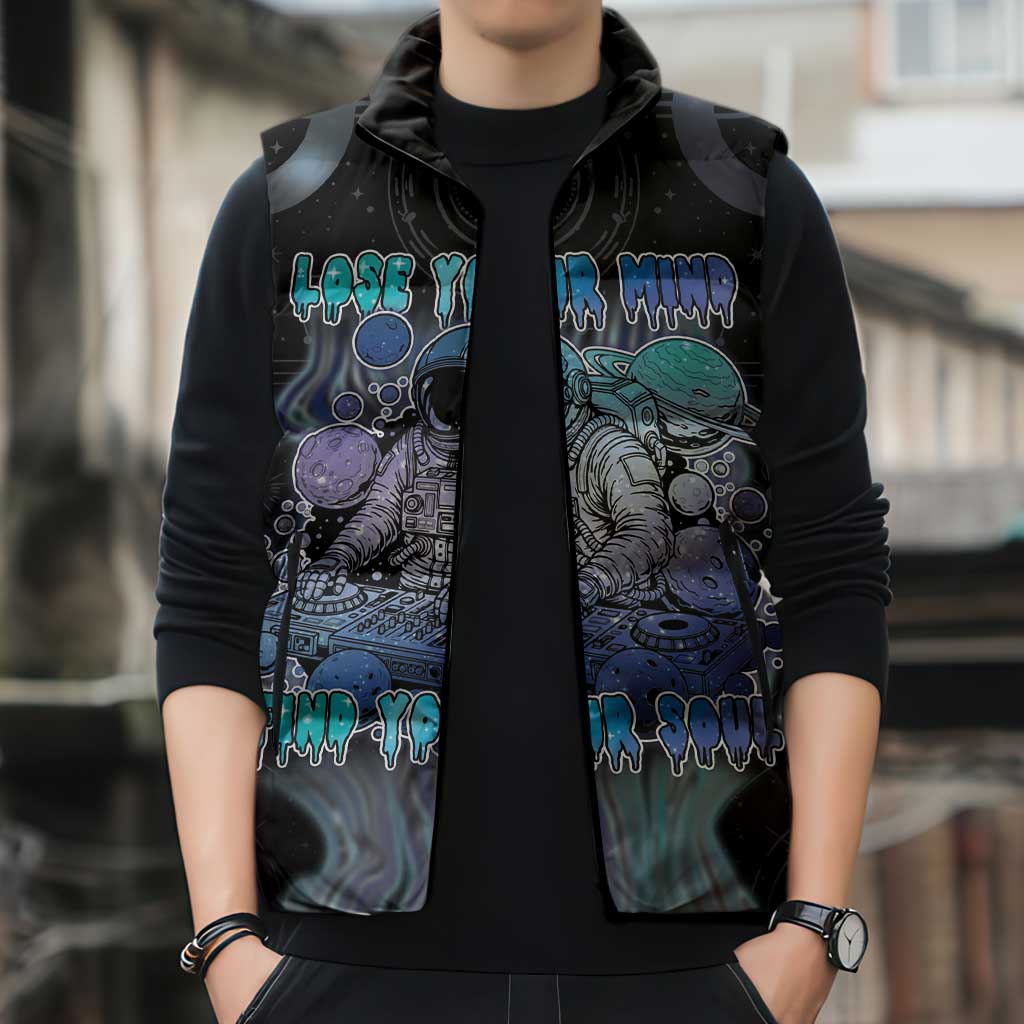 Astronaut Sleeveless Puffer Jacket Love Your Mind Find Your Soul - Wonder Print Shop