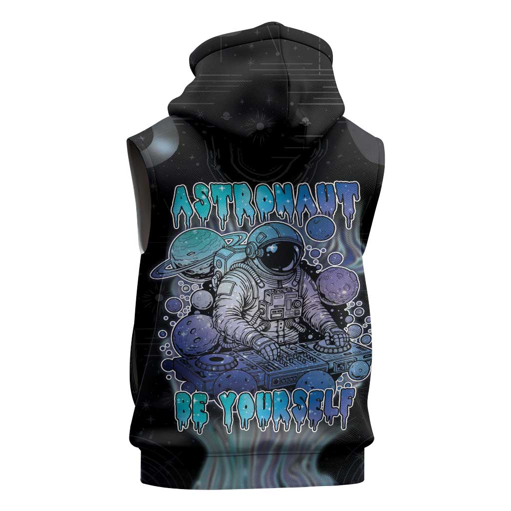 Astronaut Sleeveless Zip Hoodie Love Your Mind Find Your Soul - Wonder Print Shop