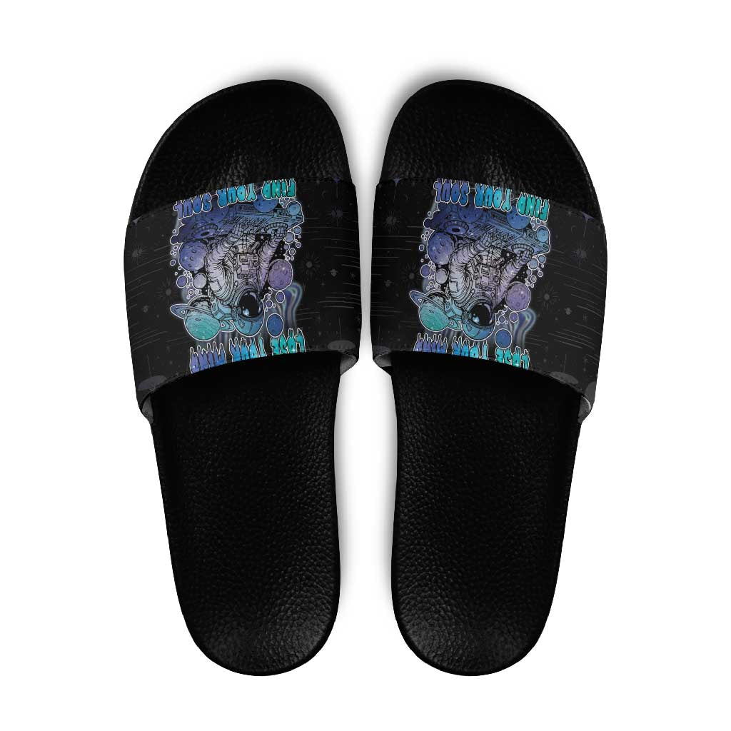 Astronaut Slide Sandals Love Your Mind Find Your Soul - Wonder Print Shop