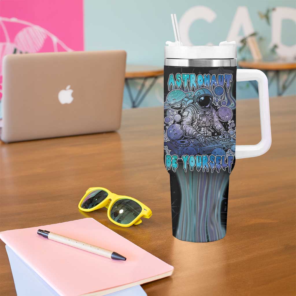 Astronaut Tumbler With Handle Love Your Mind Find Your Soul - Wonder Print Shop