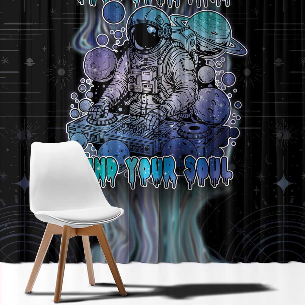 Astronaut Window Curtain Love Your Mind Find Your Soul - Wonder Print Shop