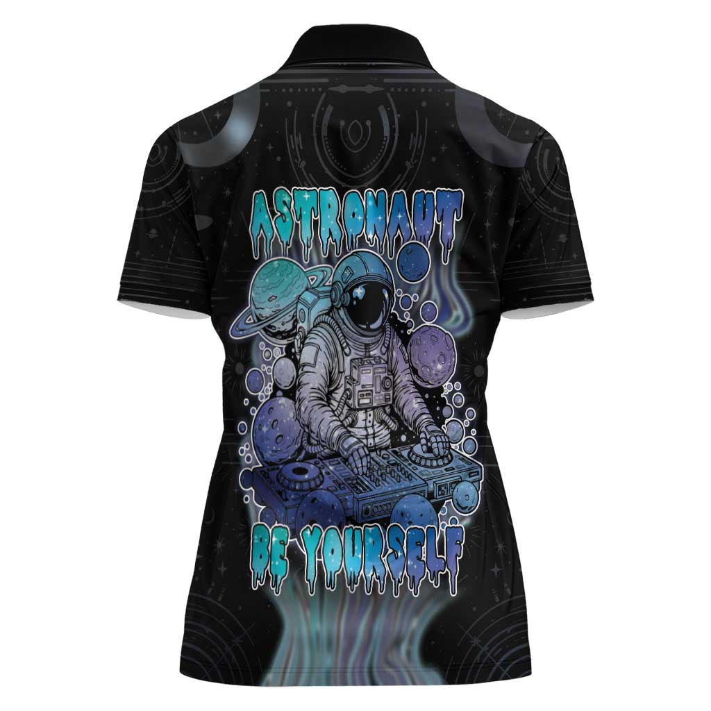 Astronaut Women Polo Shirt Love Your Mind Find Your Soul - Wonder Print Shop