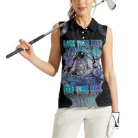 Astronaut Women Sleeveless Polo Shirt Love Your Mind Find Your Soul - Wonder Print Shop