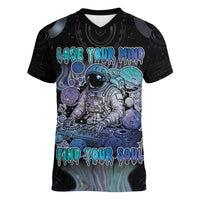 Astronaut Women V-Neck T-Shirt Love Your Mind Find Your Soul - Wonder Print Shop