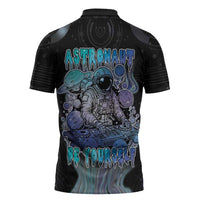 Astronaut Zipper Polo Shirt Love Your Mind Find Your Soul - Wonder Print Shop