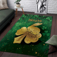 Ireland Area Rug The Shamrock With The Irish Hare Patterns - Wonder Print Shop