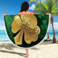 Ireland Beach Blanket The Shamrock With The Irish Hare Patterns - Wonder Print Shop
