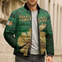 Personalized Ireland Bomber Puffer Jacket The Shamrock With The Irish Hare Patterns - Wonder Print Shop