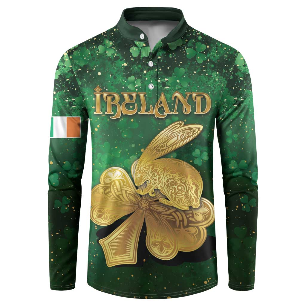 Personalized Ireland Button Sweatshirt The Shamrock With The Irish Hare Patterns - Wonder Print Shop