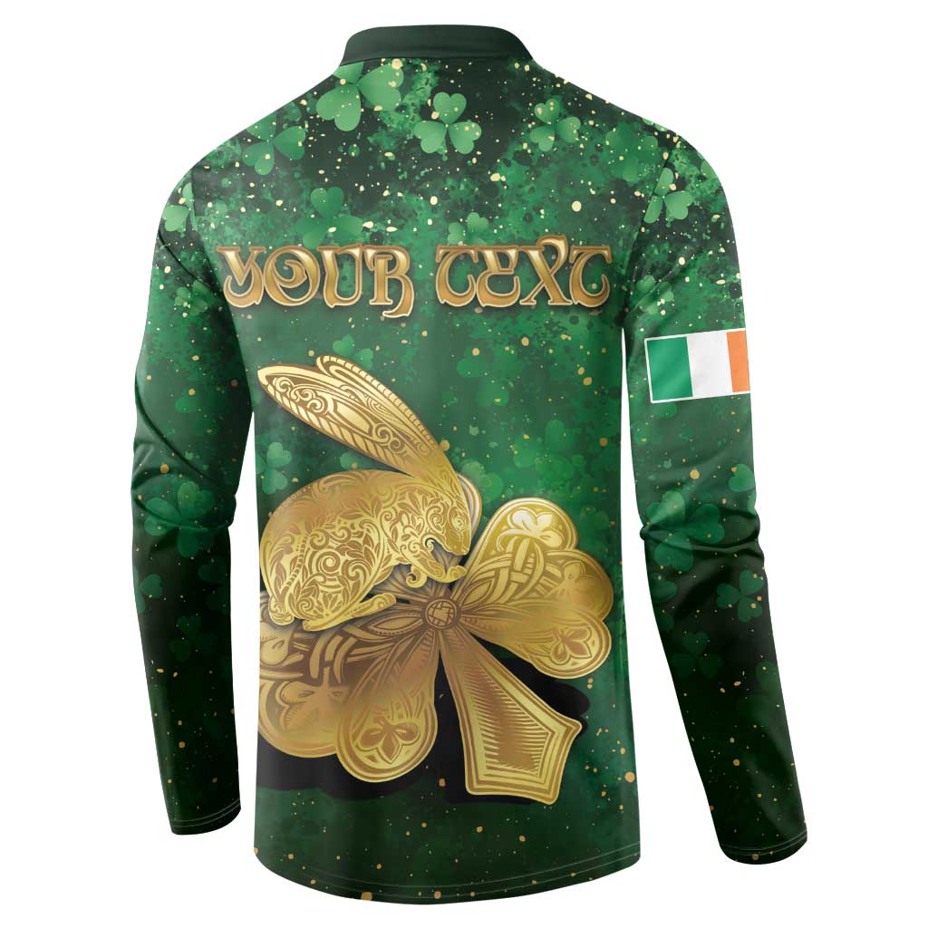 Personalized Ireland Button Sweatshirt The Shamrock With The Irish Hare Patterns - Wonder Print Shop