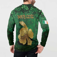 Personalized Ireland Button Sweatshirt The Shamrock With The Irish Hare Patterns - Wonder Print Shop
