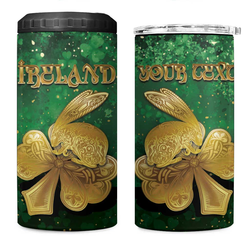 Personalized Ireland 4 in 1 Can Cooler Tumbler The Shamrock With The Irish Hare Patterns - Wonder Print Shop