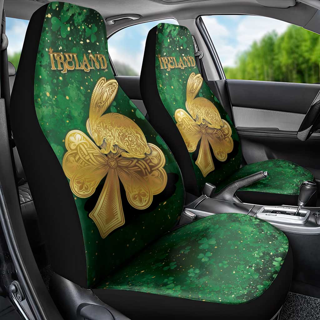 Ireland Car Seat Cover The Shamrock With The Irish Hare Patterns - Wonder Print Shop