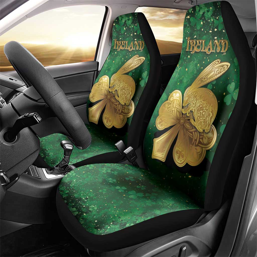 Ireland Car Seat Cover The Shamrock With The Irish Hare Patterns - Wonder Print Shop