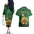 Personalized Ireland Couples Matching Off The Shoulder Long Sleeve Dress and Hawaiian Shirt The Shamrock With The Irish Hare Patterns - Wonder Print Shop