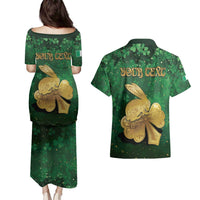 Personalized Ireland Couples Matching Puletasi and Hawaiian Shirt The Shamrock With The Irish Hare Patterns - Wonder Print Shop