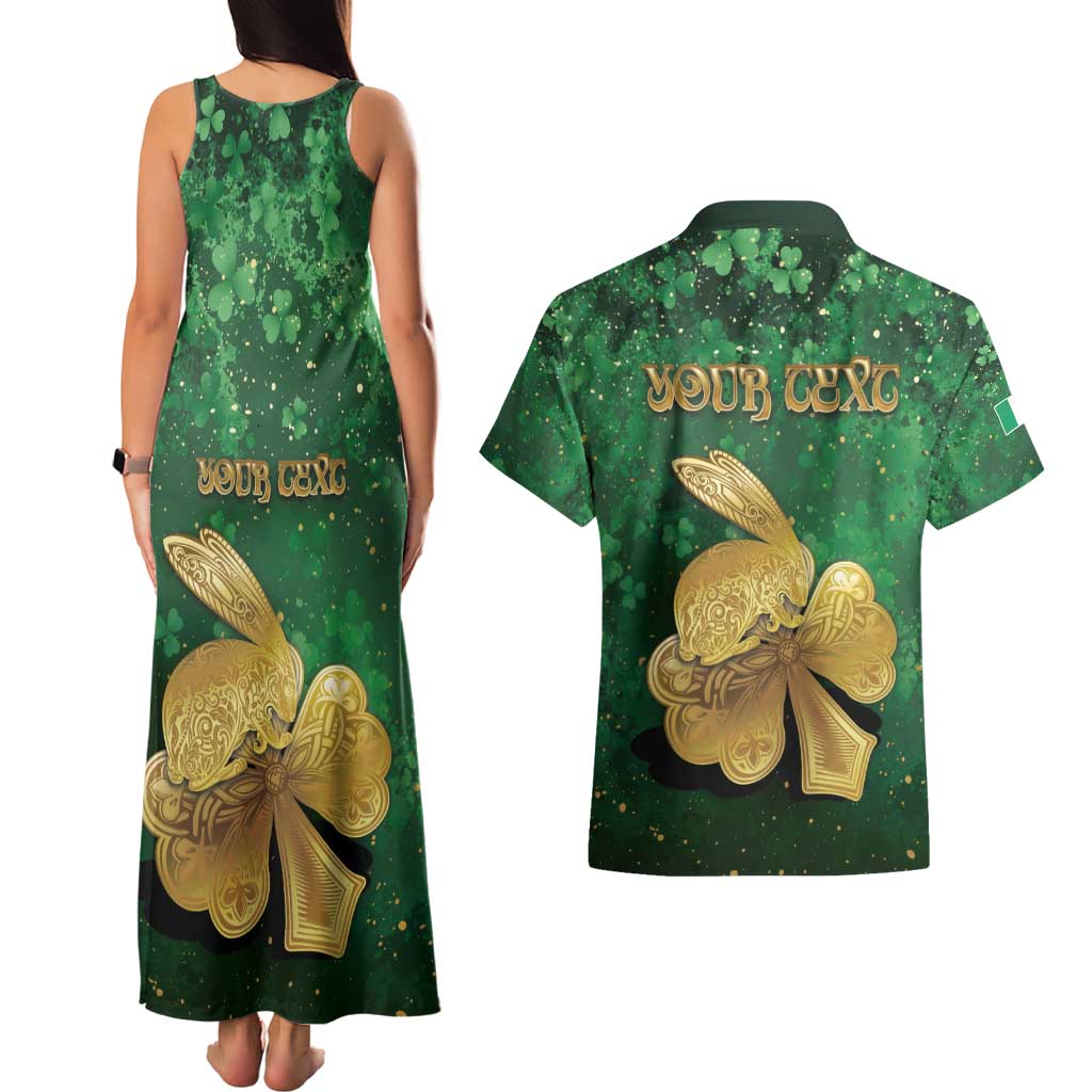 Personalized Ireland Couples Matching Tank Maxi Dress and Hawaiian Shirt The Shamrock With The Irish Hare Patterns - Wonder Print Shop