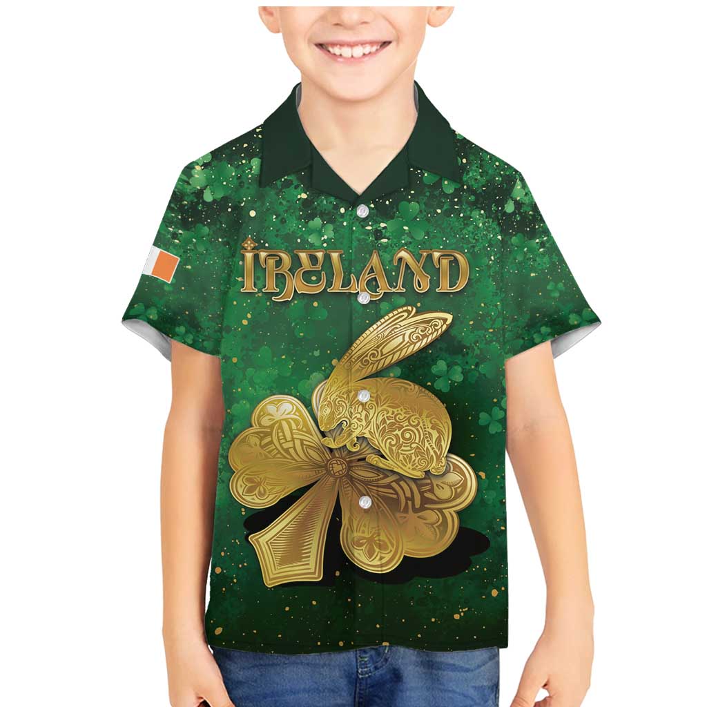 Personalized Ireland Family Matching Mermaid Dress and Hawaiian Shirt The Shamrock With The Irish Hare Patterns - Wonder Print Shop
