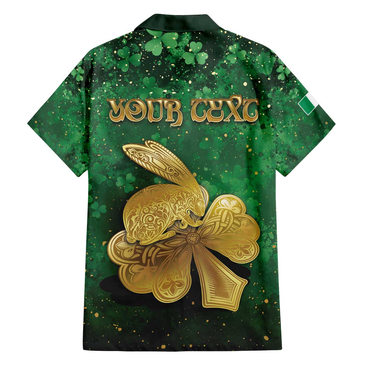 Personalized Ireland Family Matching Off The Shoulder Long Sleeve Dress and Hawaiian Shirt The Shamrock With The Irish Hare Patterns - Wonder Print Shop