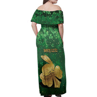 Personalized Ireland Family Matching Off Shoulder Maxi Dress and Hawaiian Shirt The Shamrock With The Irish Hare Patterns - Wonder Print Shop