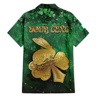 Personalized Ireland Family Matching Short Sleeve Bodycon Dress and Hawaiian Shirt The Shamrock With The Irish Hare Patterns - Wonder Print Shop