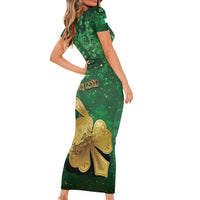 Personalized Ireland Family Matching Short Sleeve Bodycon Dress and Hawaiian Shirt The Shamrock With The Irish Hare Patterns - Wonder Print Shop