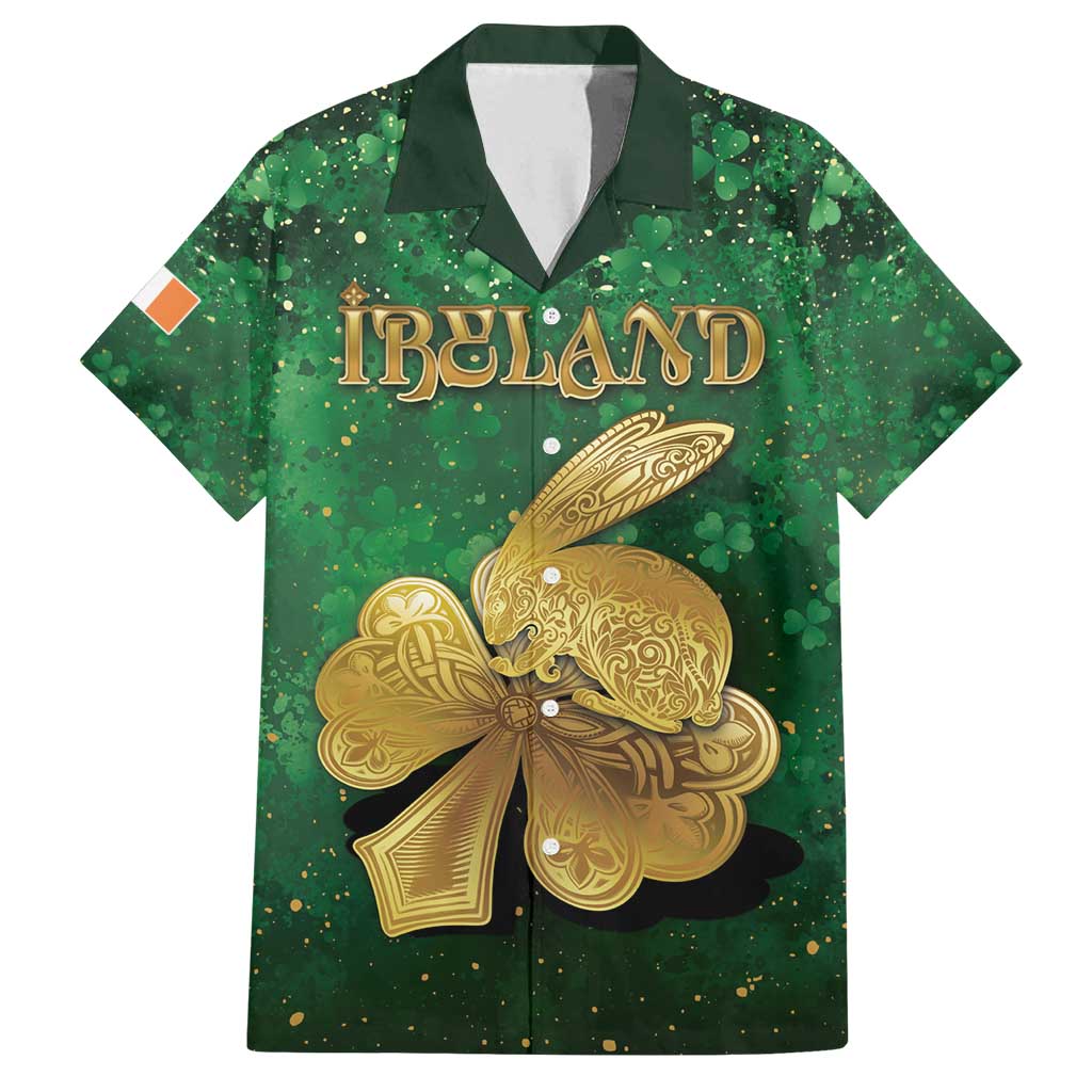 Personalized Ireland Family Matching Tank Maxi Dress and Hawaiian Shirt The Shamrock With The Irish Hare Patterns - Wonder Print Shop