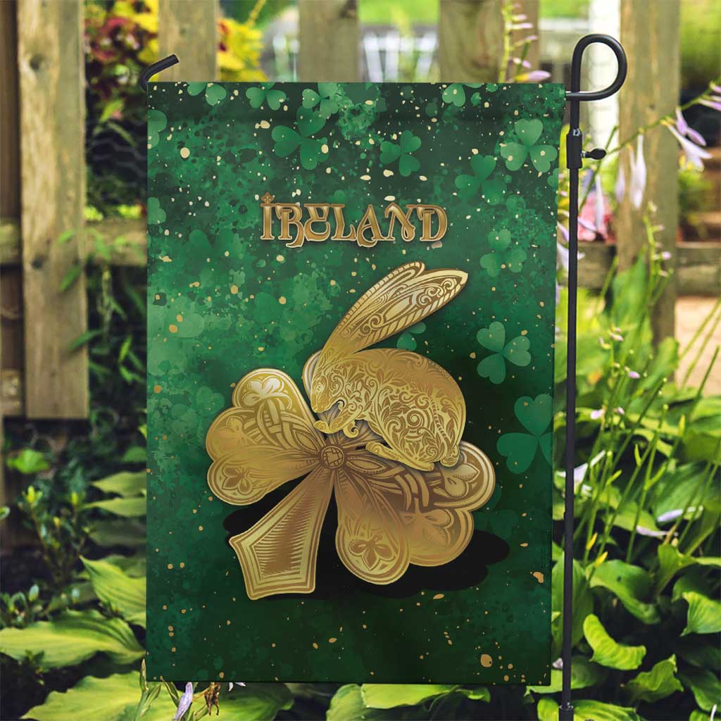 Ireland Garden Flag The Shamrock With The Irish Hare Patterns - Wonder Print Shop