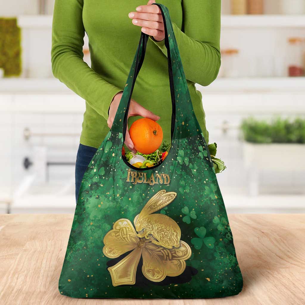 Ireland Grocery Bag The Shamrock With The Irish Hare Patterns - Wonder Print Shop