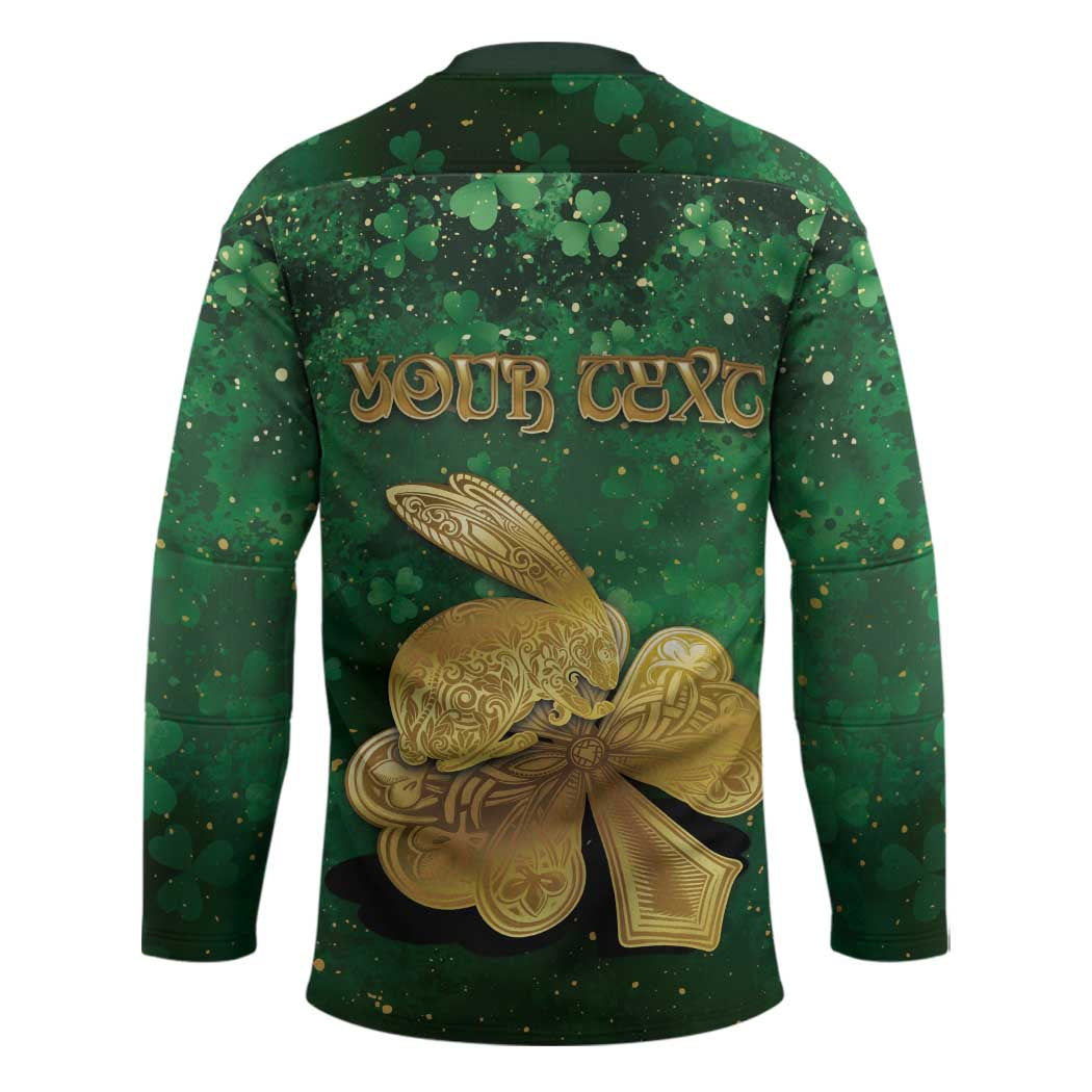 Personalized Ireland Hockey Jersey The Shamrock With The Irish Hare Patterns - Wonder Print Shop
