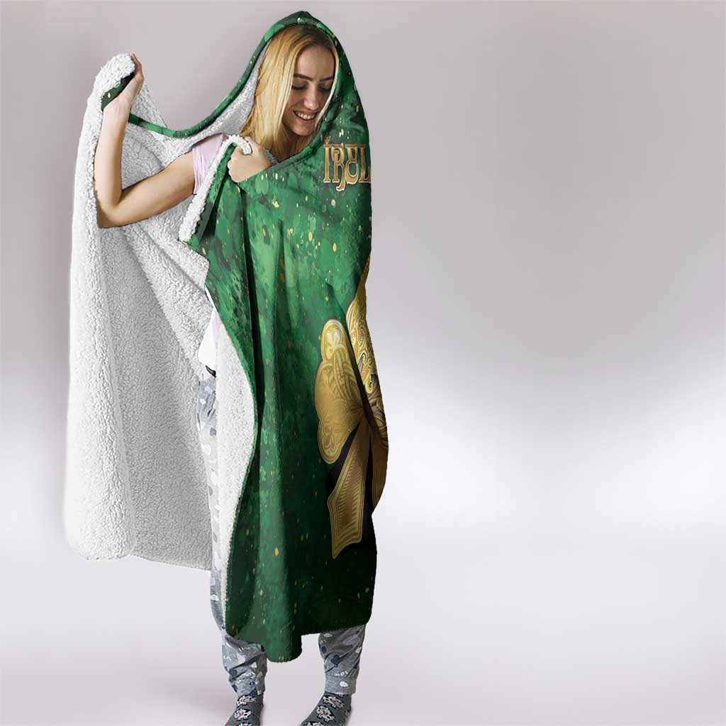 Ireland Hooded Blanket The Shamrock With The Irish Hare Patterns - Wonder Print Shop