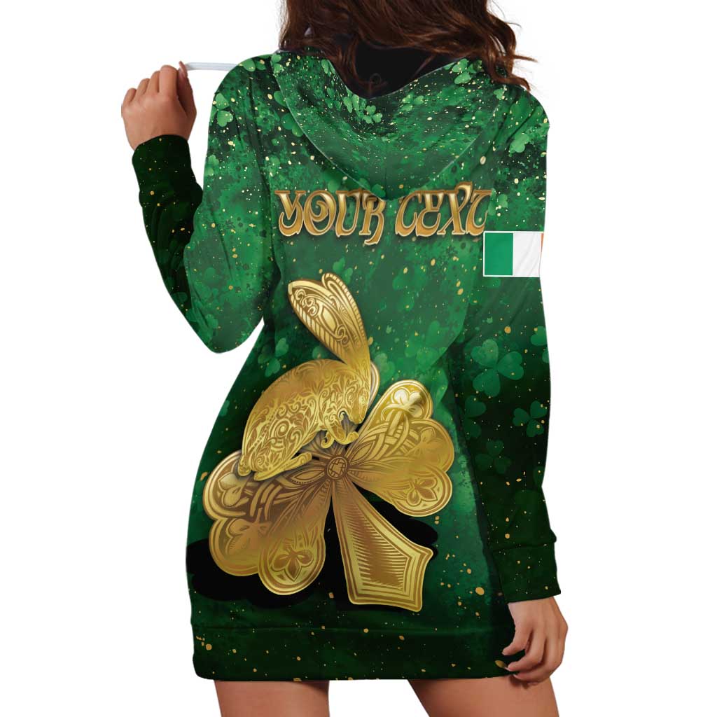 Personalized Ireland Hoodie Dress The Shamrock With The Irish Hare Patterns - Wonder Print Shop