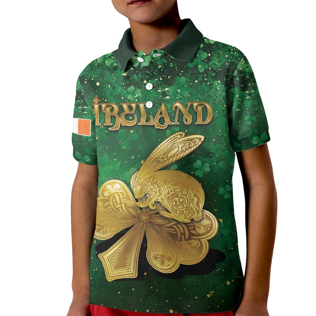 Personalized Ireland Kid Polo Shirt The Shamrock With The Irish Hare Patterns - Wonder Print Shop