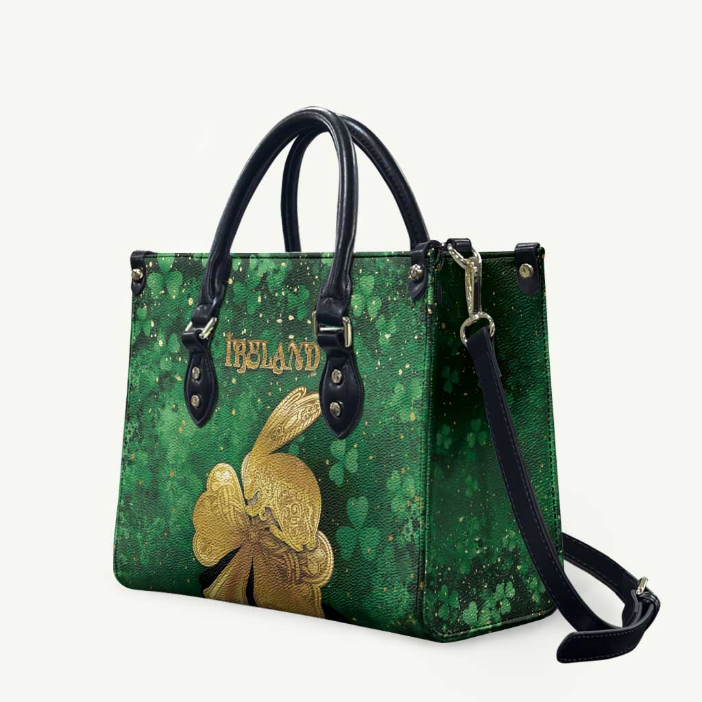 Ireland Leather Bag The Shamrock With The Irish Hare Patterns - Wonder Print Shop