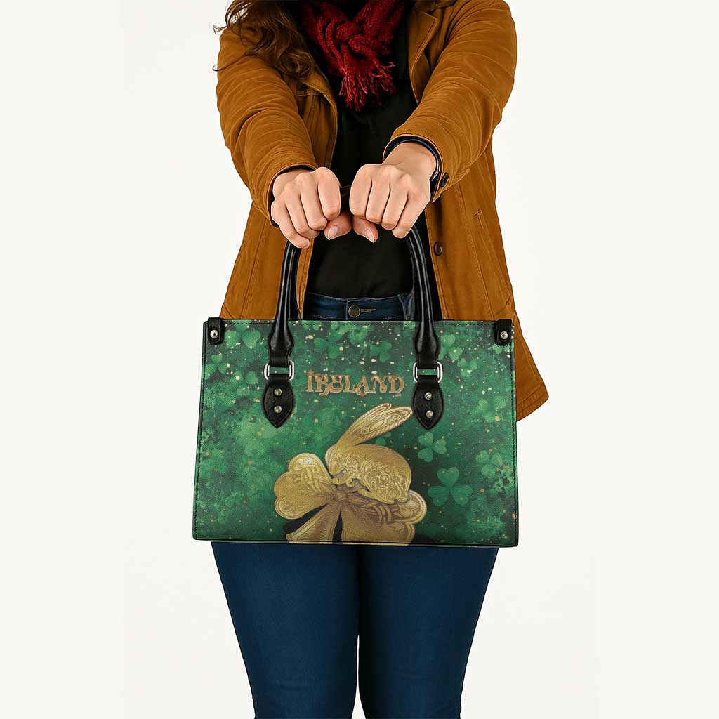 Ireland Leather Bag The Shamrock With The Irish Hare Patterns - Wonder Print Shop