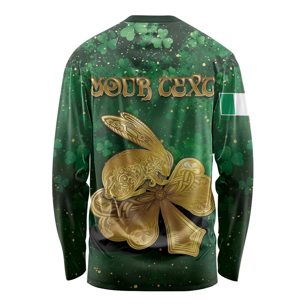 Personalized Ireland Long Sleeve Shirt The Shamrock With The Irish Hare Patterns - Wonder Print Shop
