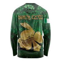 Personalized Ireland Long Sleeve Shirt The Shamrock With The Irish Hare Patterns - Wonder Print Shop